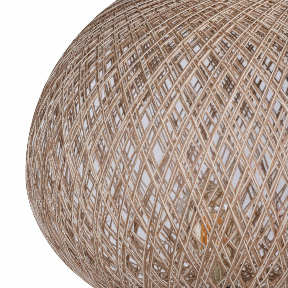 Φωτιστικό δαπέδου από MDF-σχοινί σε φυσικό-μπεζ χρώμα Φ38x145