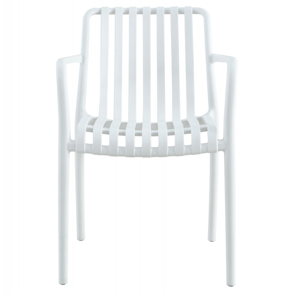 Πολυθρόνα εξωτερικού χώρου από πολυπροπυλένιο σε λευκό χρώμα 45.5x56.5x80.5