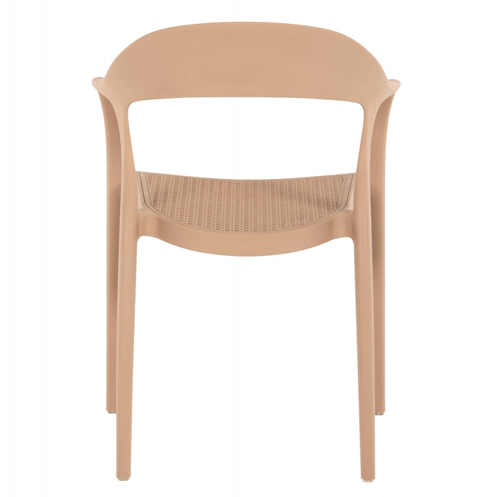 Πολυθρόνα "CLEO" από πολυπροπυλένιο σε καπουτσίνο χρώμα 57x53x81