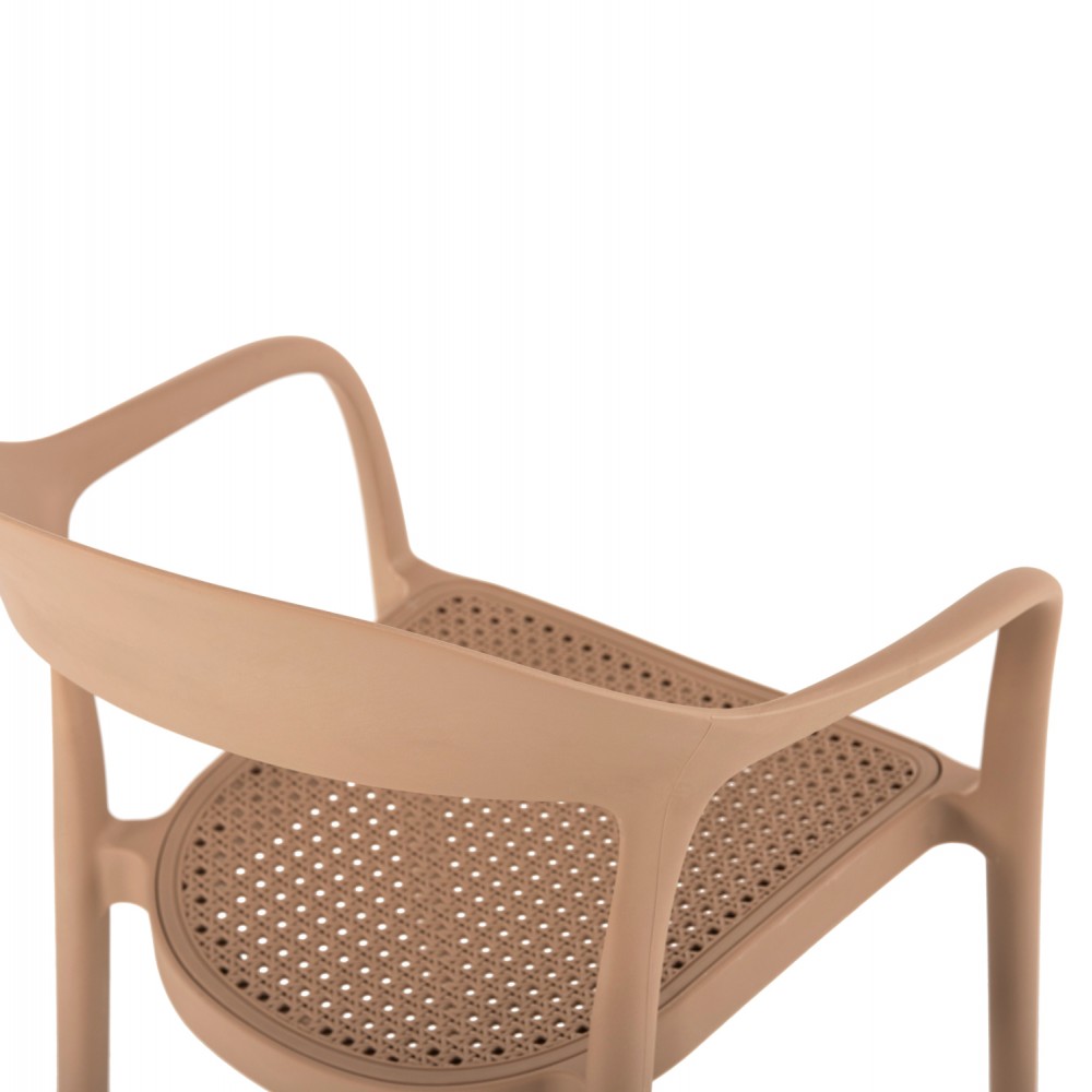 Πολυθρόνα "CLEO" από πολυπροπυλένιο σε καπουτσίνο χρώμα 57x53x81