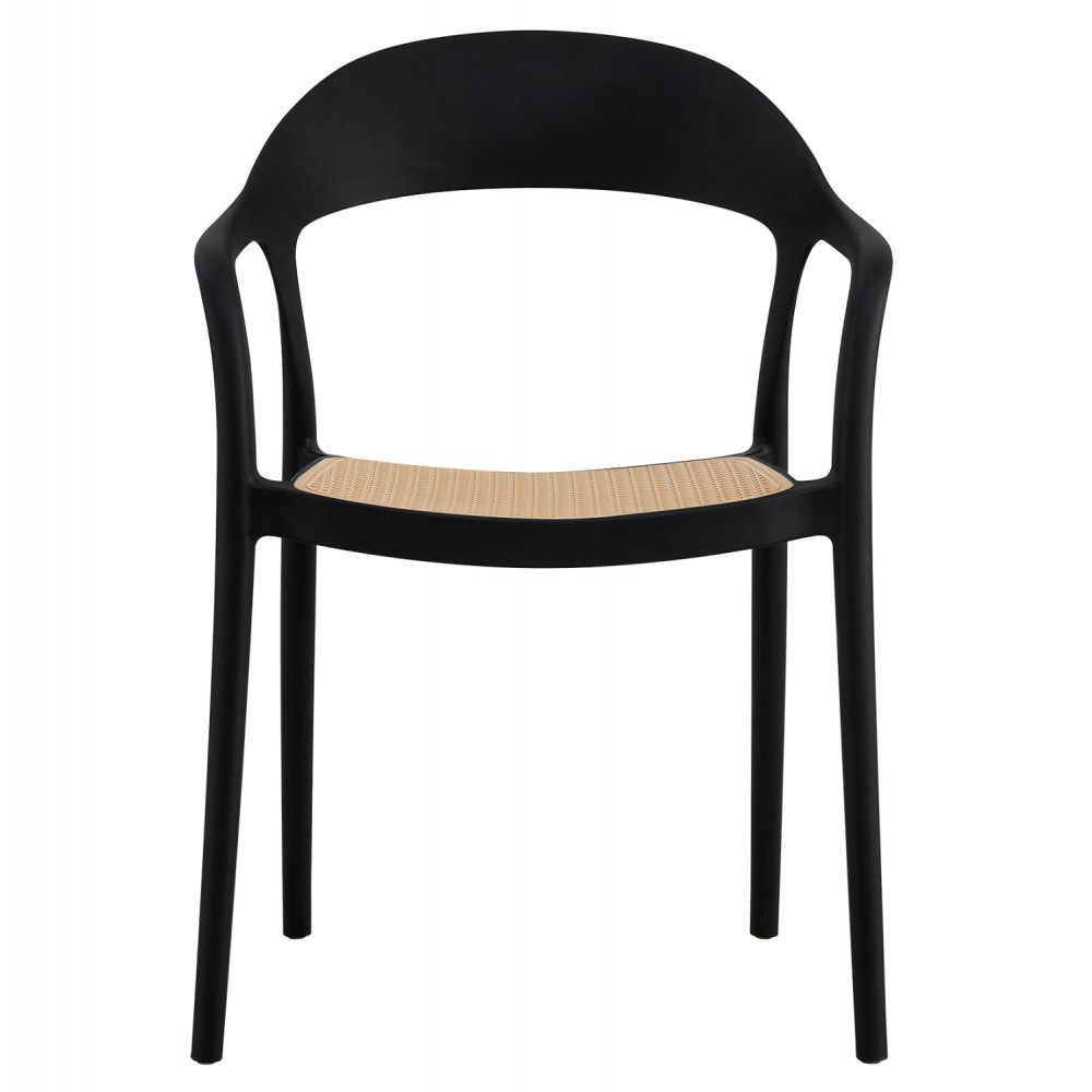 Πολυθρόνα "CLEO" από πολυπροπυλένιο σε μαύρο χρώμα 57x53x81