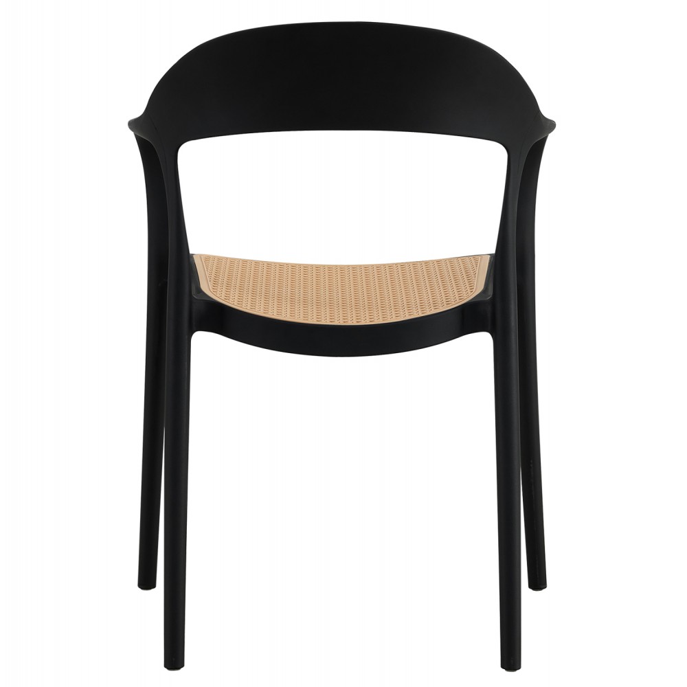 Πολυθρόνα "CLEO" από πολυπροπυλένιο σε μαύρο χρώμα 57x53x81