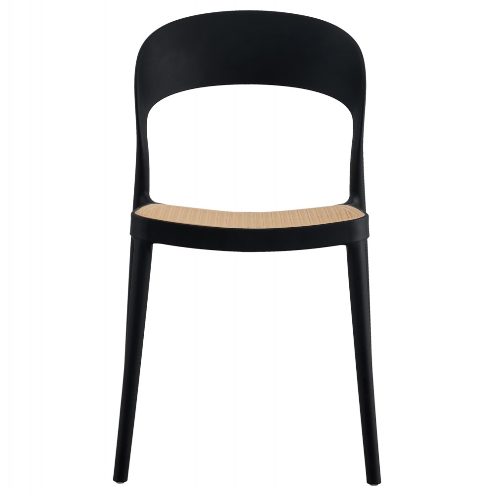 Καρέκλα εξωτερικού χώρου από πολυπροπυλένιο σε μαύρο χρώμα 41x53x81