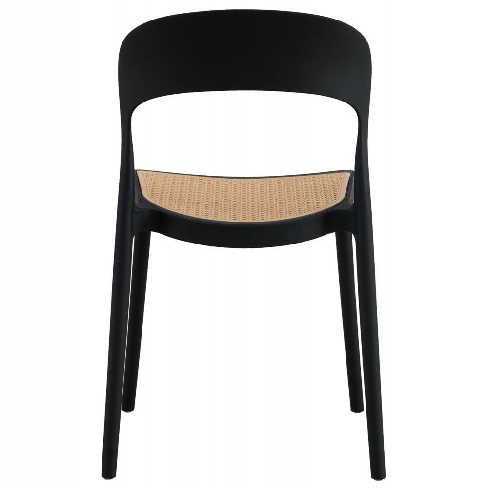 Καρέκλα εξωτερικού χώρου από πολυπροπυλένιο σε μαύρο χρώμα 41x53x81