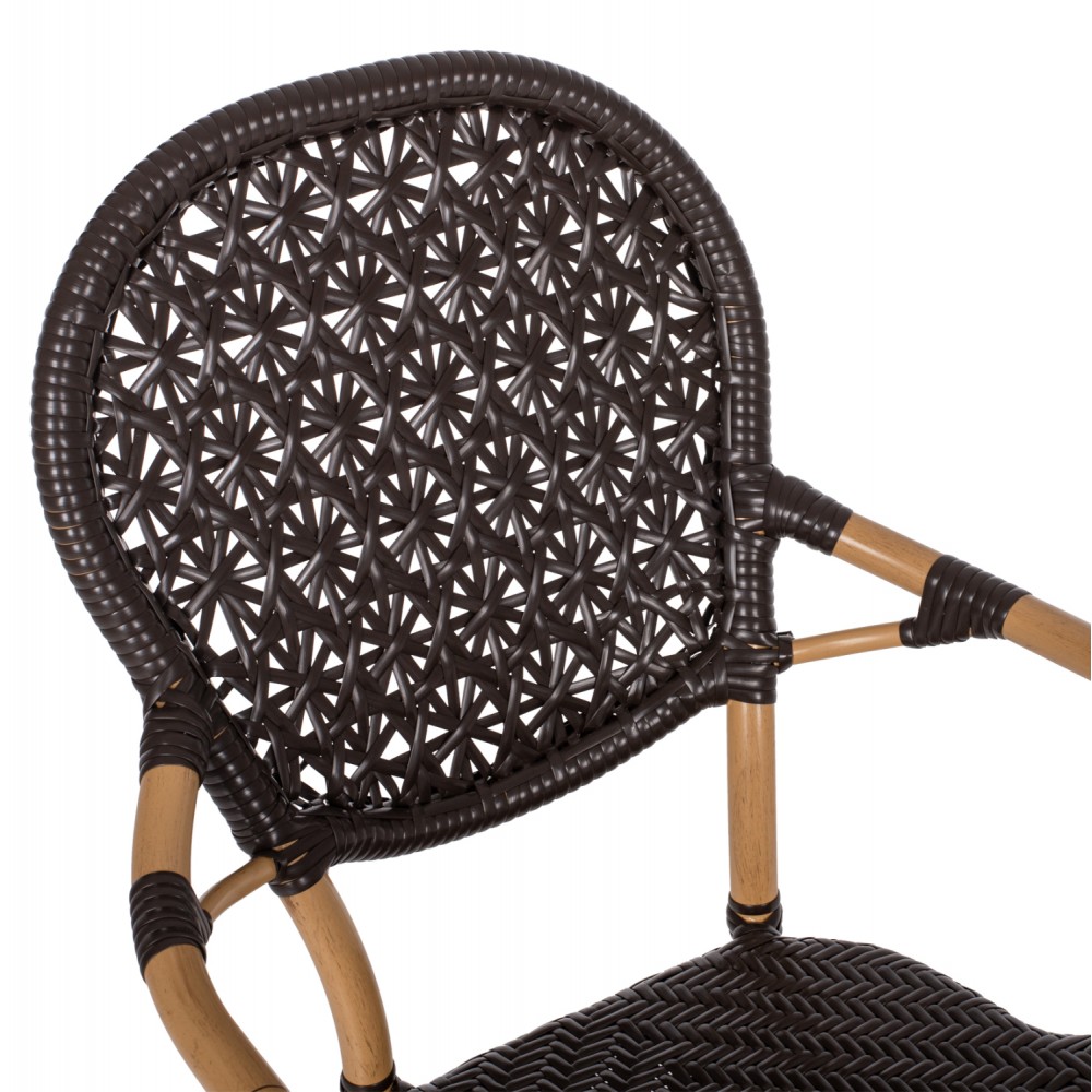 Πολυθρόνα εξωτερικού χώρου από αλουμίνιο/wiker σε καφέ χρώμα 56x62x95