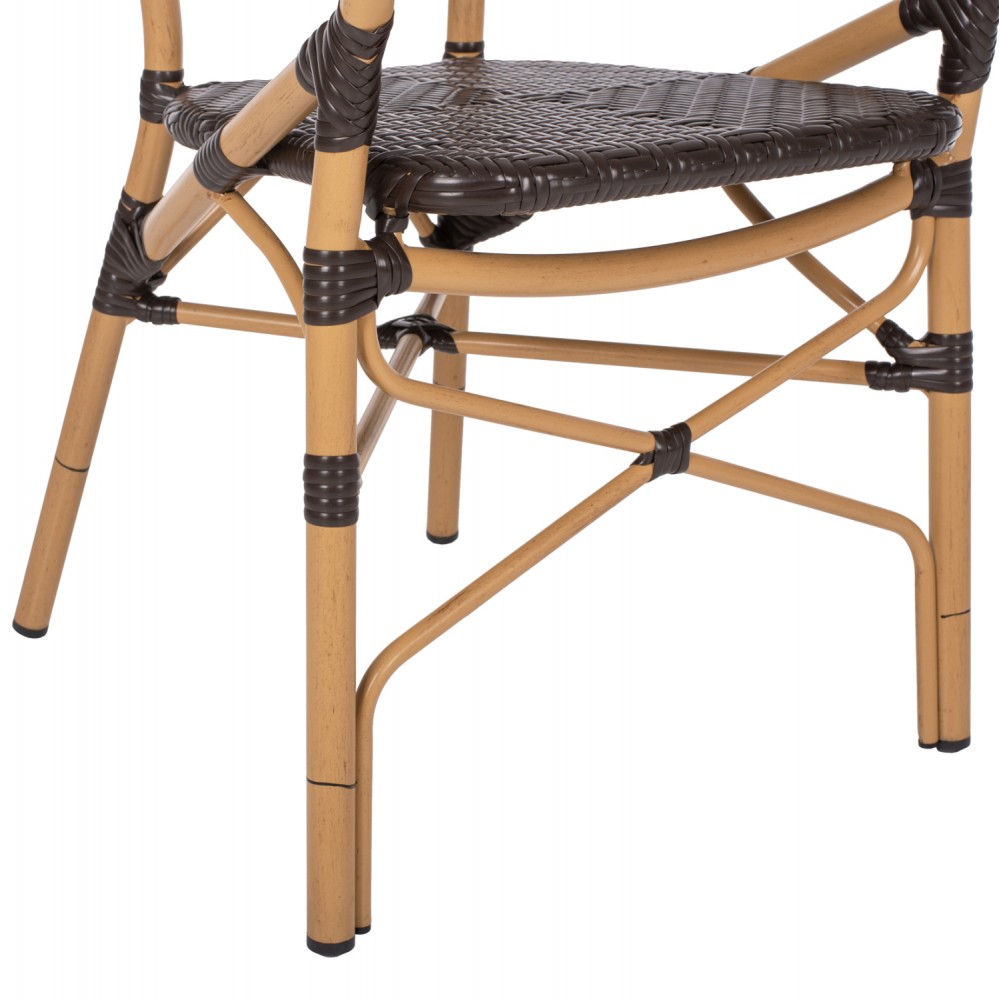 Πολυθρόνα εξωτερικού χώρου από αλουμίνιο/wiker σε καφέ χρώμα 56x62x95