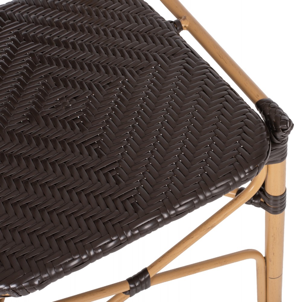 Καρέκλα εξωτερικού χώρου από αλουμίνιο/wicker σε καφέ χρώμα 47x58x95
