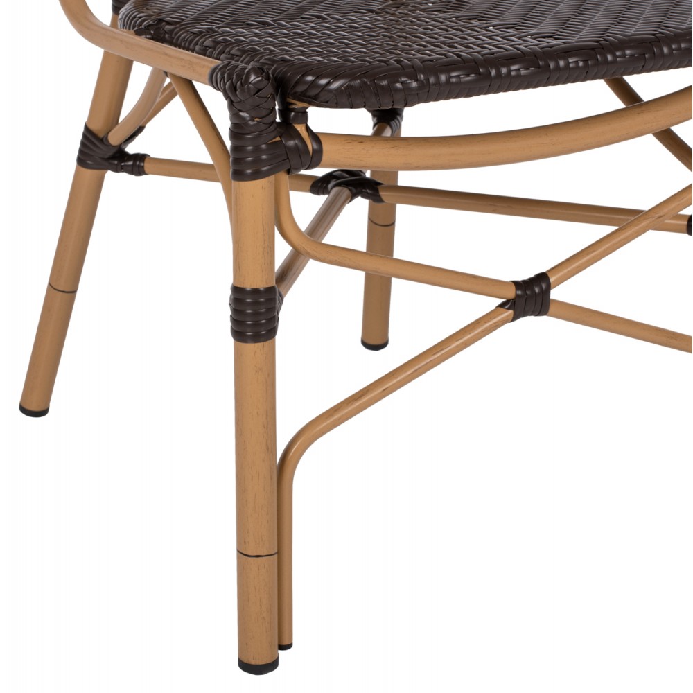 Καρέκλα εξωτερικού χώρου από αλουμίνιο/wicker σε καφέ χρώμα 47x58x95