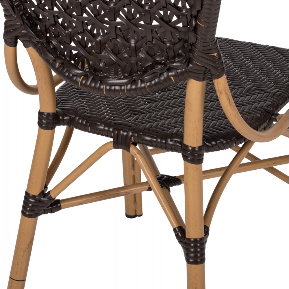 Καρέκλα εξωτερικού χώρου από αλουμίνιο/wicker σε καφέ χρώμα 47x58x95