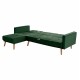 Καναπές κρεβάτι "TALIA" γωνία από βελούδο σε χρώμα κυπαρισσί 267x153x85