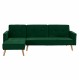 Καναπές κρεβάτι "TALIA" γωνία από βελούδο σε χρώμα κυπαρισσί 267x153x85