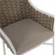 Πολυθρόνα εξωτερικού χώρου από αλουμίνιο/σχοινί σε λευκό/μπεζ χρώμα 56x58x76