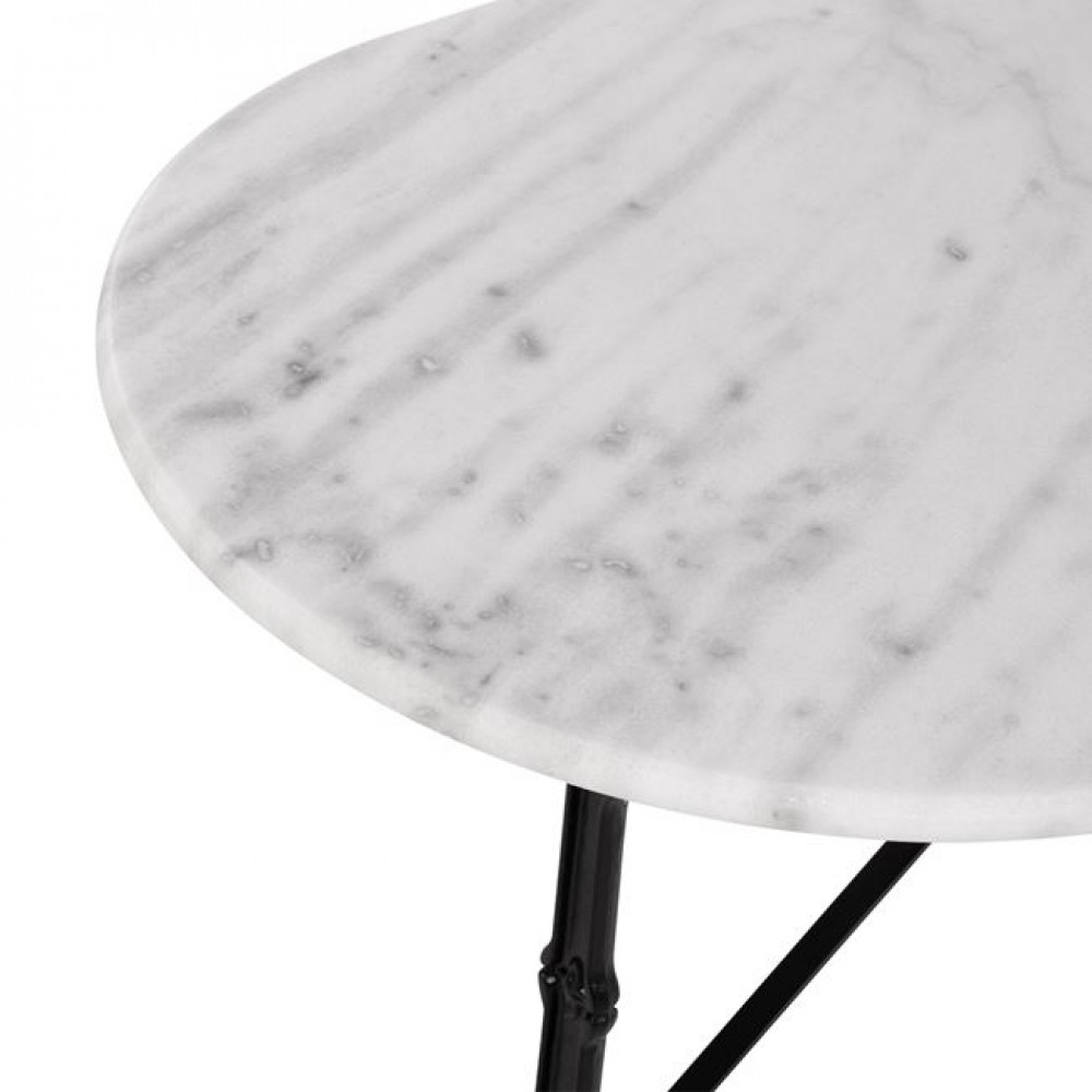 Τραπέζι "DELILAH" από μαντέμι/μάρμαρο σε μαύρο/λευκό χρώμα 120x59x72