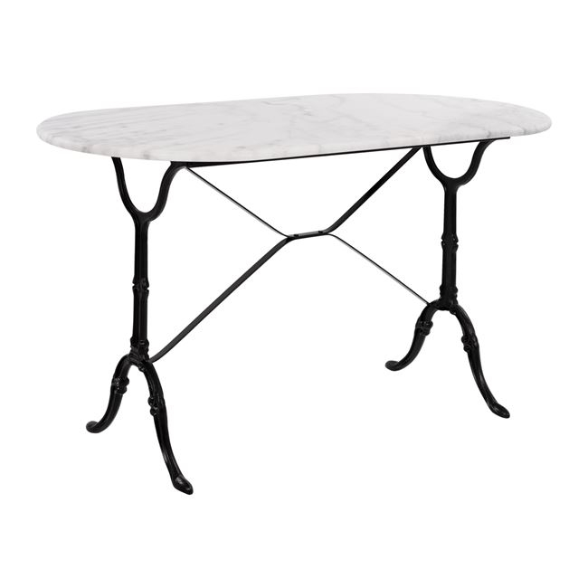 Τραπέζι "DELILAH" από μαντέμι/μάρμαρο σε μαύρο/λευκό χρώμα 120x59x72