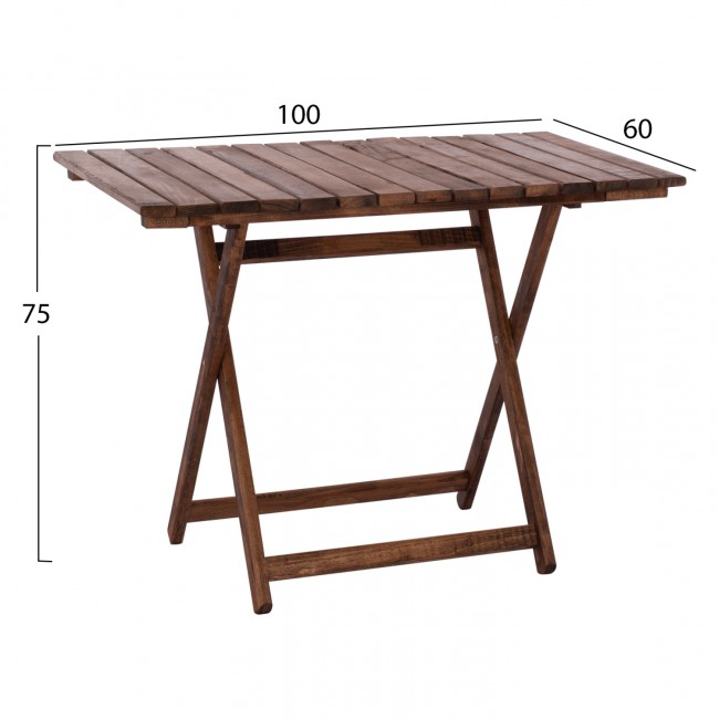 Τραπέζι σκηνοθέτη "ΛΗΜΝΟΣ" από ξύλο σε καρυδί χρώμα 100x60x75