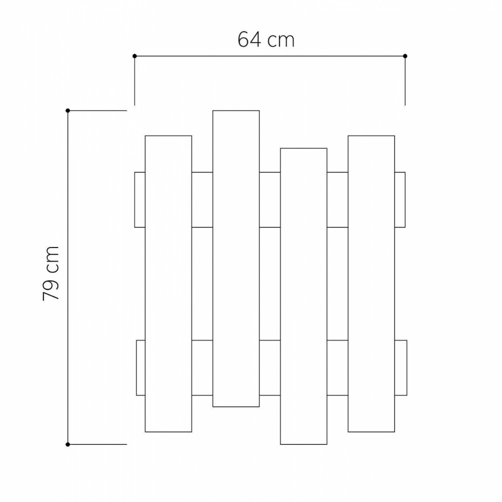 Κρεμάστρα εισόδου σε λευκό χρώμα 64x4x79