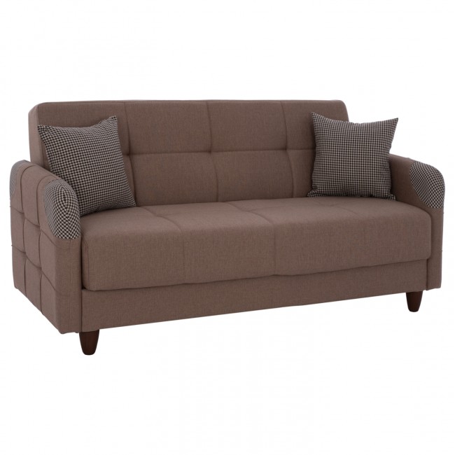 Καναπές κρεβάτι "SANNA" διθέσιος από ύφασμα σε μπεζ χρώμα 140x82x86