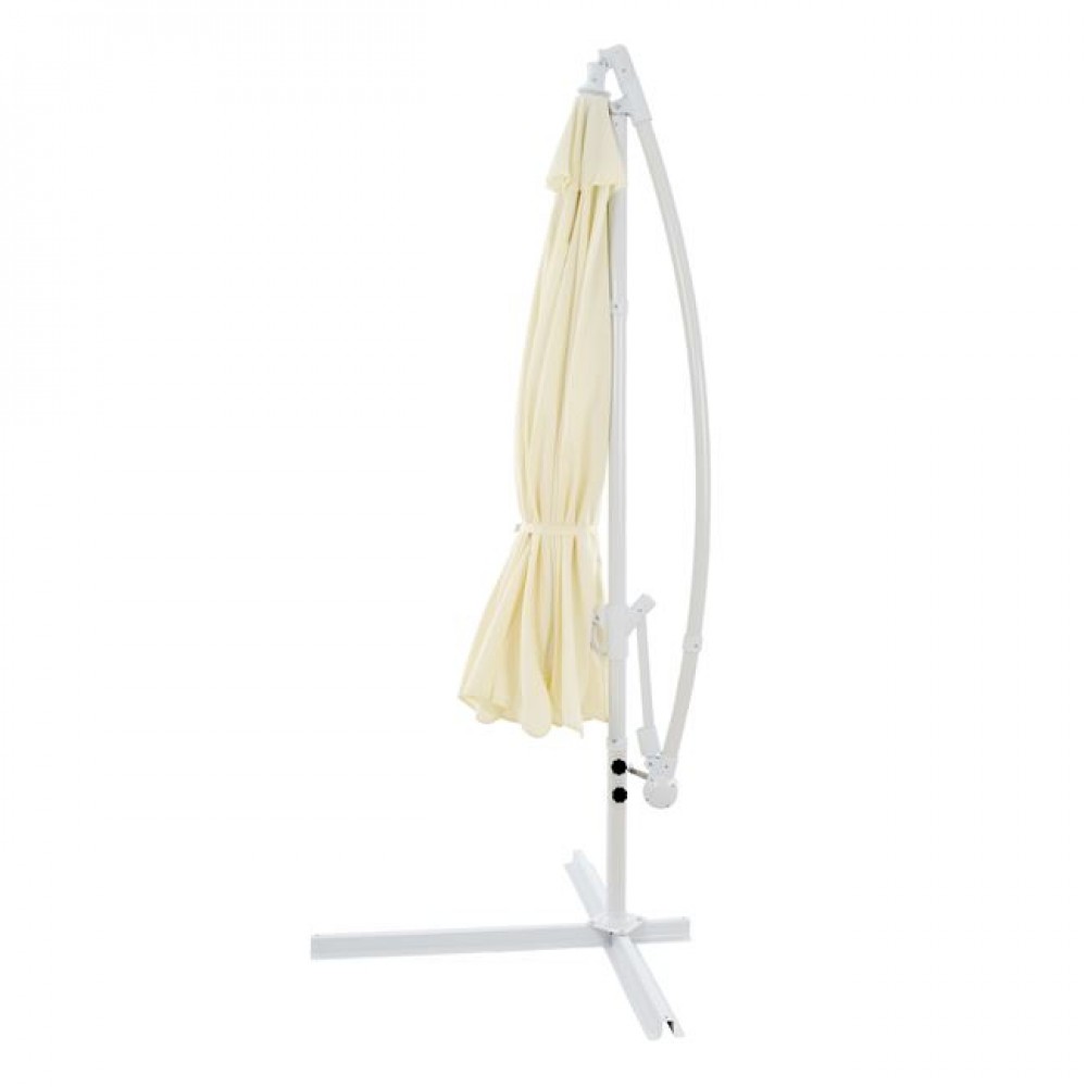 Ομπρέλα κρεμαστή "NOBLE" από αλουμίνιο/ύφασμα σε λευκό/εκρού χρώμα Φ300x237