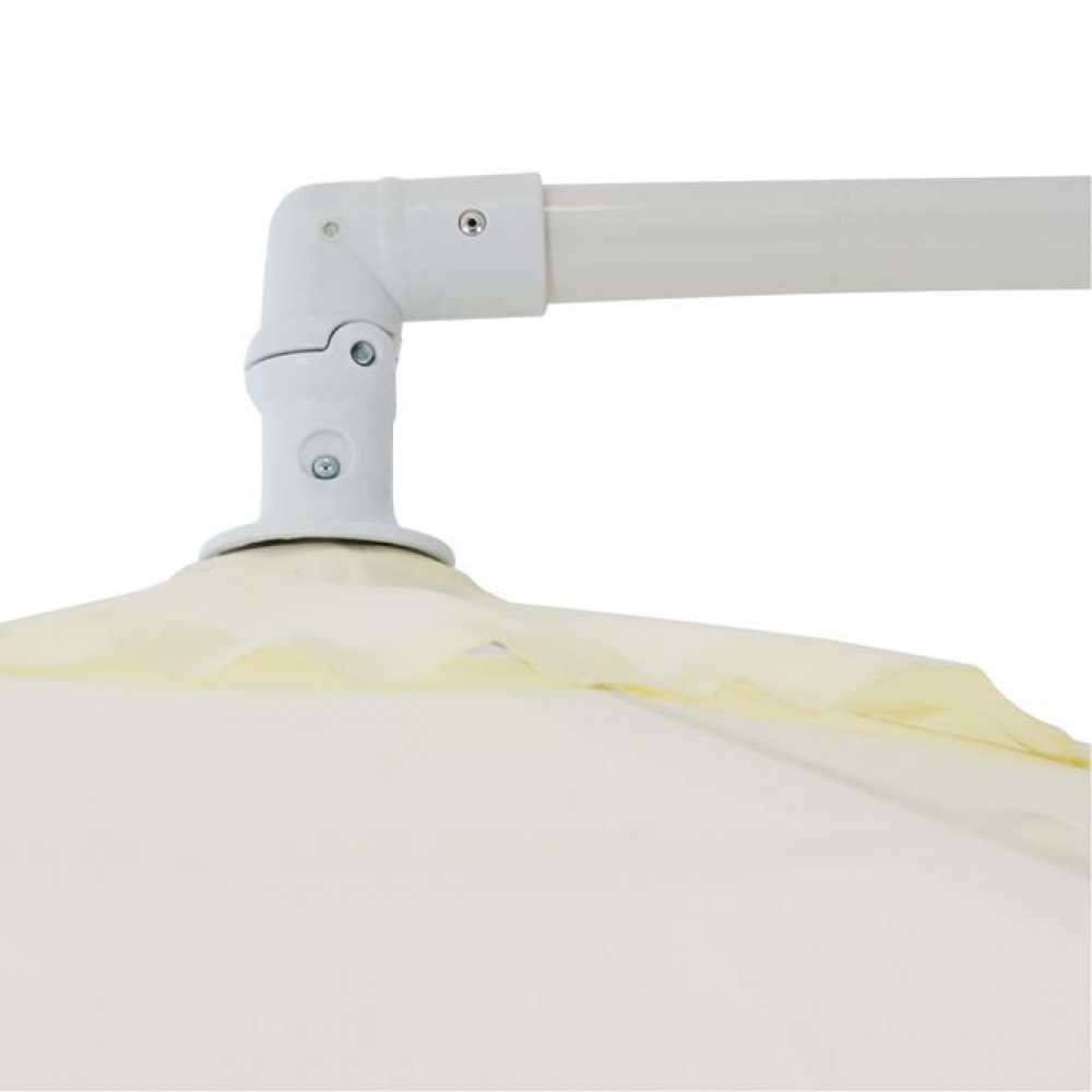 Ομπρέλα κρεμαστή "NOBLE" από αλουμίνιο/ύφασμα σε λευκό/εκρού χρώμα Φ300x237