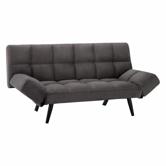 Καναπές κρεβάτι τριθέσιος από βελούδο σε χρώμα γκρι 182x80x88