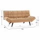 Καναπές κρεβάτι τριθέσιος από βελούδο σε χρώμα μπεζ 182x80x88