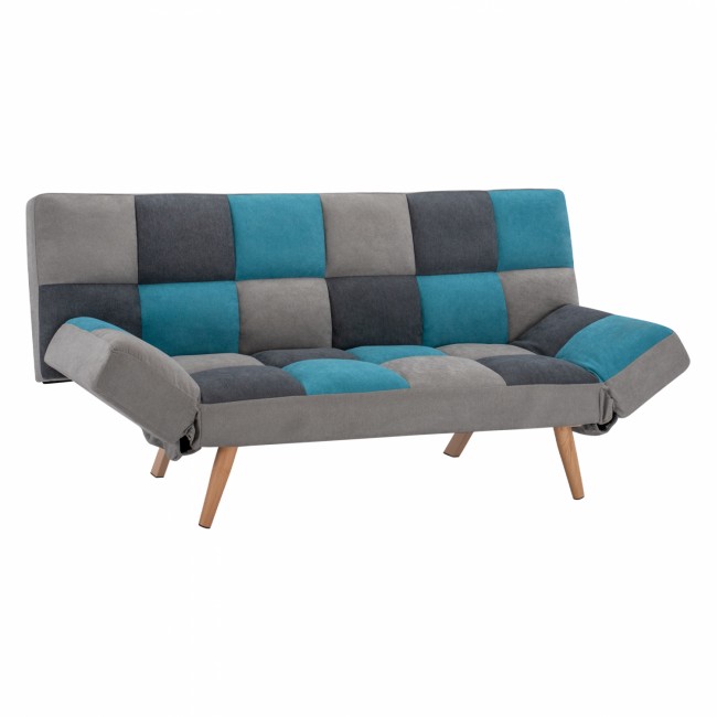 Καναπές κρεβάτι τριθέσιος από βελούδο πολύχρωμος 182x80x88