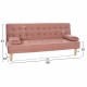 Καναπές κρεβάτι "WANDA" τριθέσιος από βελούδο σε χρώμα σάπιο μήλο 188x83x83