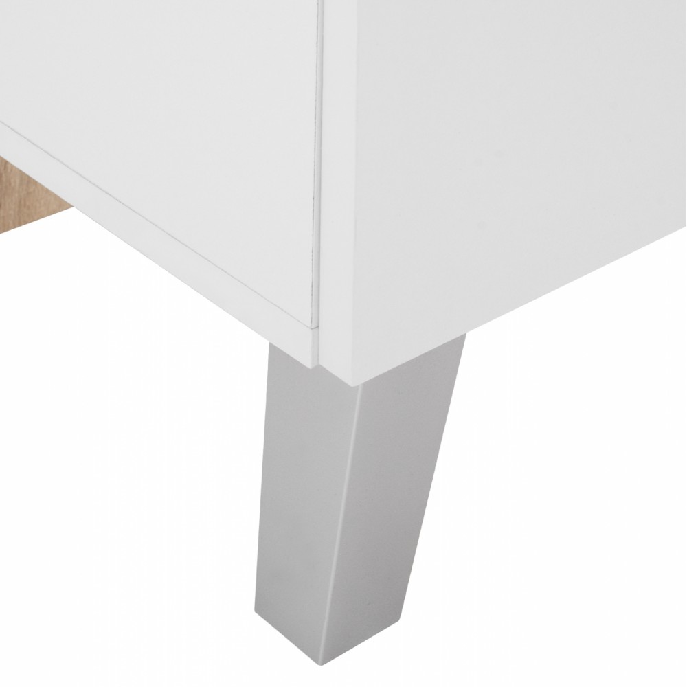 Έπιπλο εισόδου "ILIANA" με καθρέπτη σε λευκό-σονόμα χρώμα 125,5x37,5x166,5