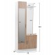 Έπιπλο εισόδου "JANICE" με καθρέπτη σε λευκό-σονόμα χρώμα 70x37x181