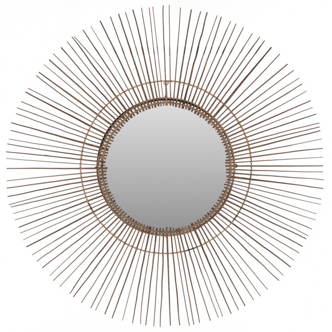 Καθρέπτης από ξύλο σε φυσικό χρώμα Φ120