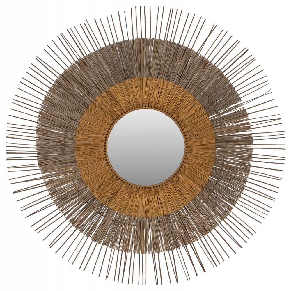 Καθρέπτης από ξύλο σε φυσικό-χρυσό χρώμα Φ105