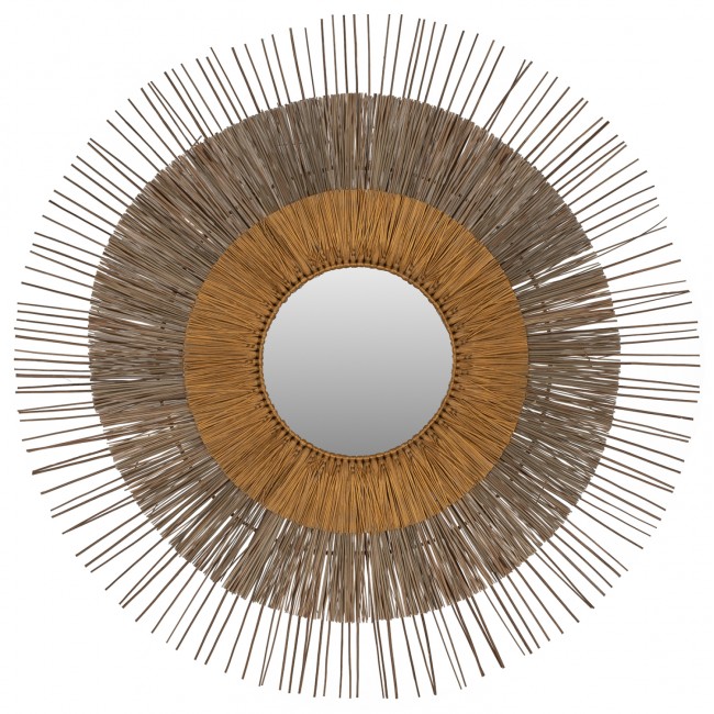 Καθρέπτης από ξύλο σε φυσικό-χρυσό χρώμα Φ105