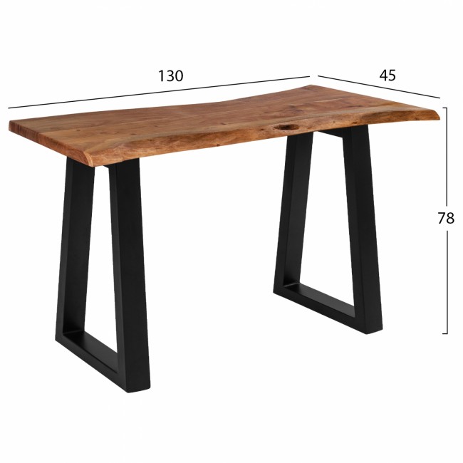 Κονσόλα "MONTANA" από μασίφ ξύλο σε φυσικό χρώμα 130x45x78