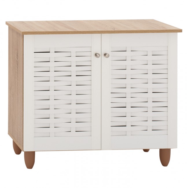 Παπουτσοθήκη-ντουλάπι σε σονόμα-λευκό χρώμα 77x34x67,5