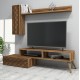 Σύνθεση τηλεόρασης σε καρυδί χρώμα 150x37.2x37.8
