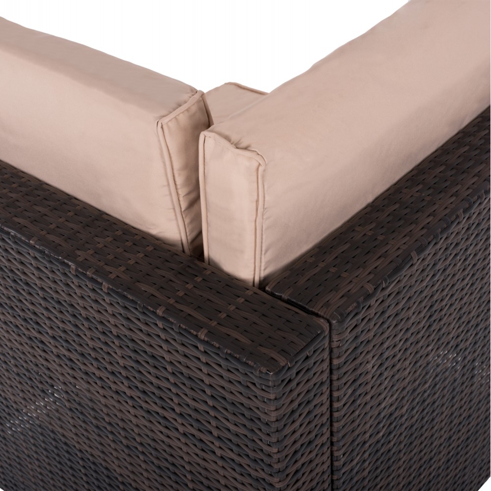 Σετ εξωτερικού χώρου 7τμχ από μέταλλο/wicker σε καφέ χρώμα 66.5x66.5x32