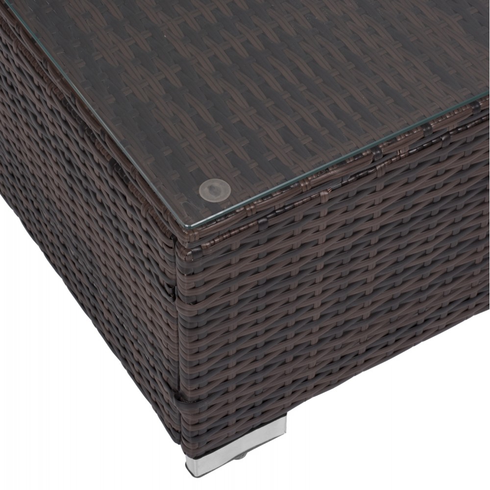 Σετ εξωτερικού χώρου 7τμχ από μέταλλο/wicker σε καφέ χρώμα 66.5x66.5x32