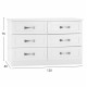 Συρταριέρα-τουαλέτα "MILANI" με 6 συρτάρια σε λευκό χρώμα 120x40x76