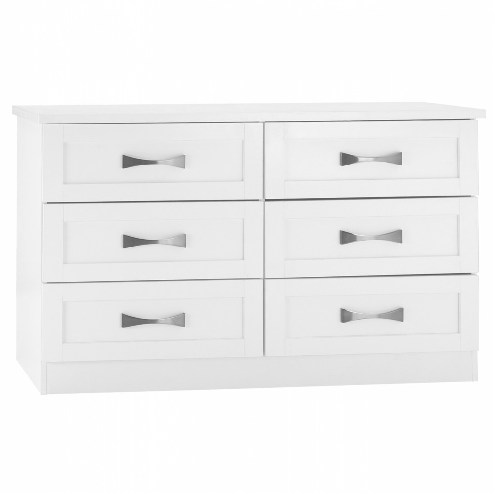 Συρταριέρα-τουαλέτα "MILANI" με 6 συρτάρια σε λευκό χρώμα 120x40x76