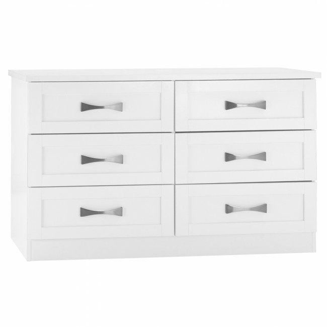 Συρταριέρα-τουαλέτα "MILANI" με 6 συρτάρια σε λευκό χρώμα 120x40x76