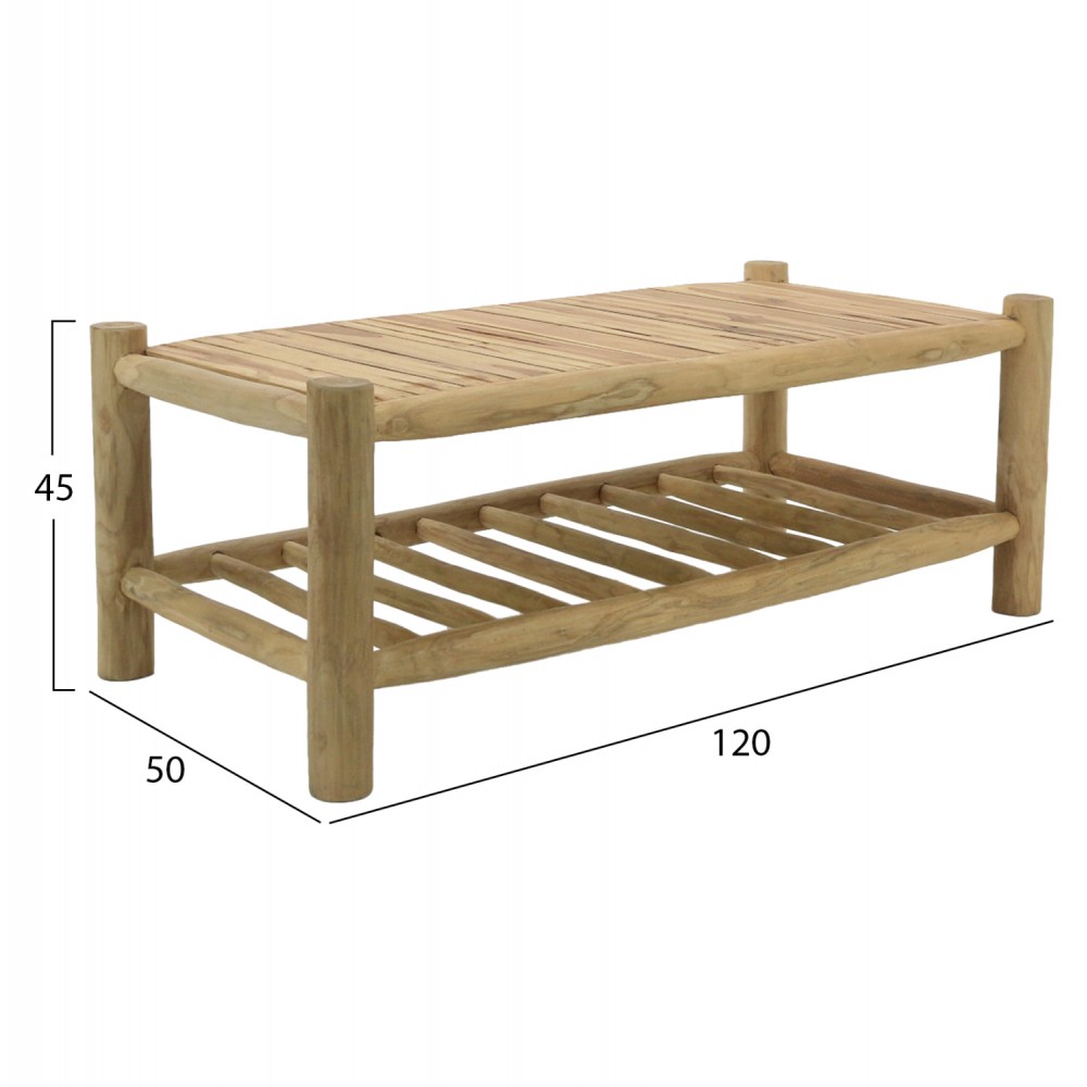 Σετ εξωτερικού χώρου 4τμχ από ξύλο σε φυσικό χρώμα 184x75x80