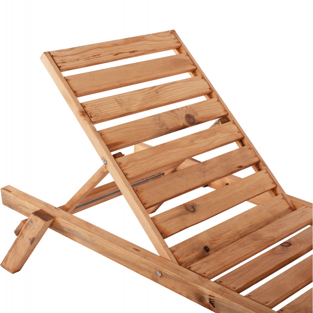 Ξαπλώστρα "JULES" από ξύλο σε φυσικό χρώμα 73x194x29