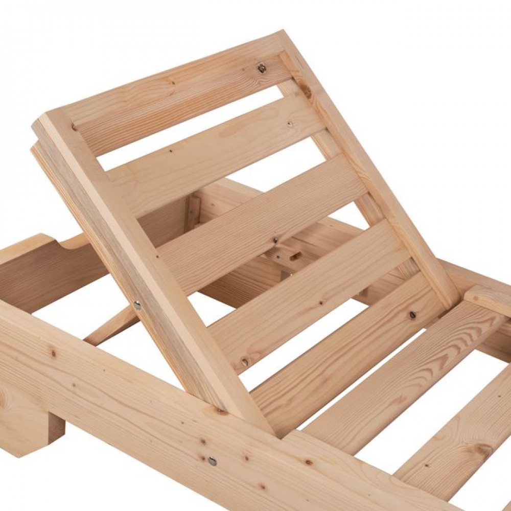 Ξαπλώστρα "ΜΑΚΕΔΟΝΙΑ" από ξύλο άβαφη 204x77.5x29