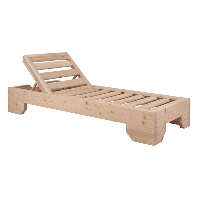 Ξαπλώστρα "ΜΑΚΕΔΟΝΙΑ" από ξύλο άβαφη 204x77.5x29