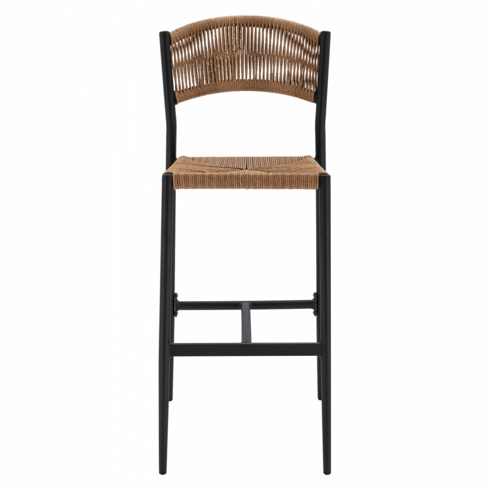 Σκαμπώ μπαρ από αλουμίνιο/σχοινί σε ανθρακί/μπεζ χρώμα 45.5x56x111