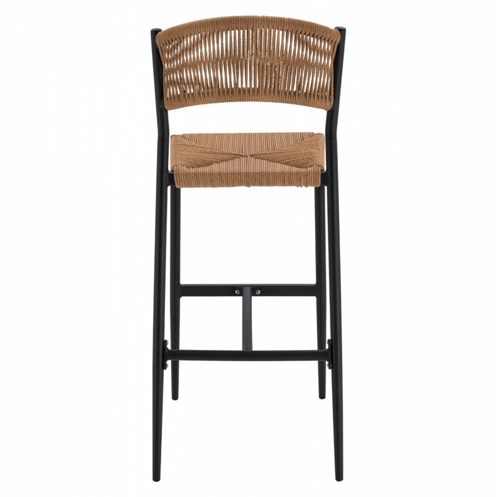 Σκαμπώ μπαρ από αλουμίνιο/σχοινί σε ανθρακί/μπεζ χρώμα 45.5x56x111