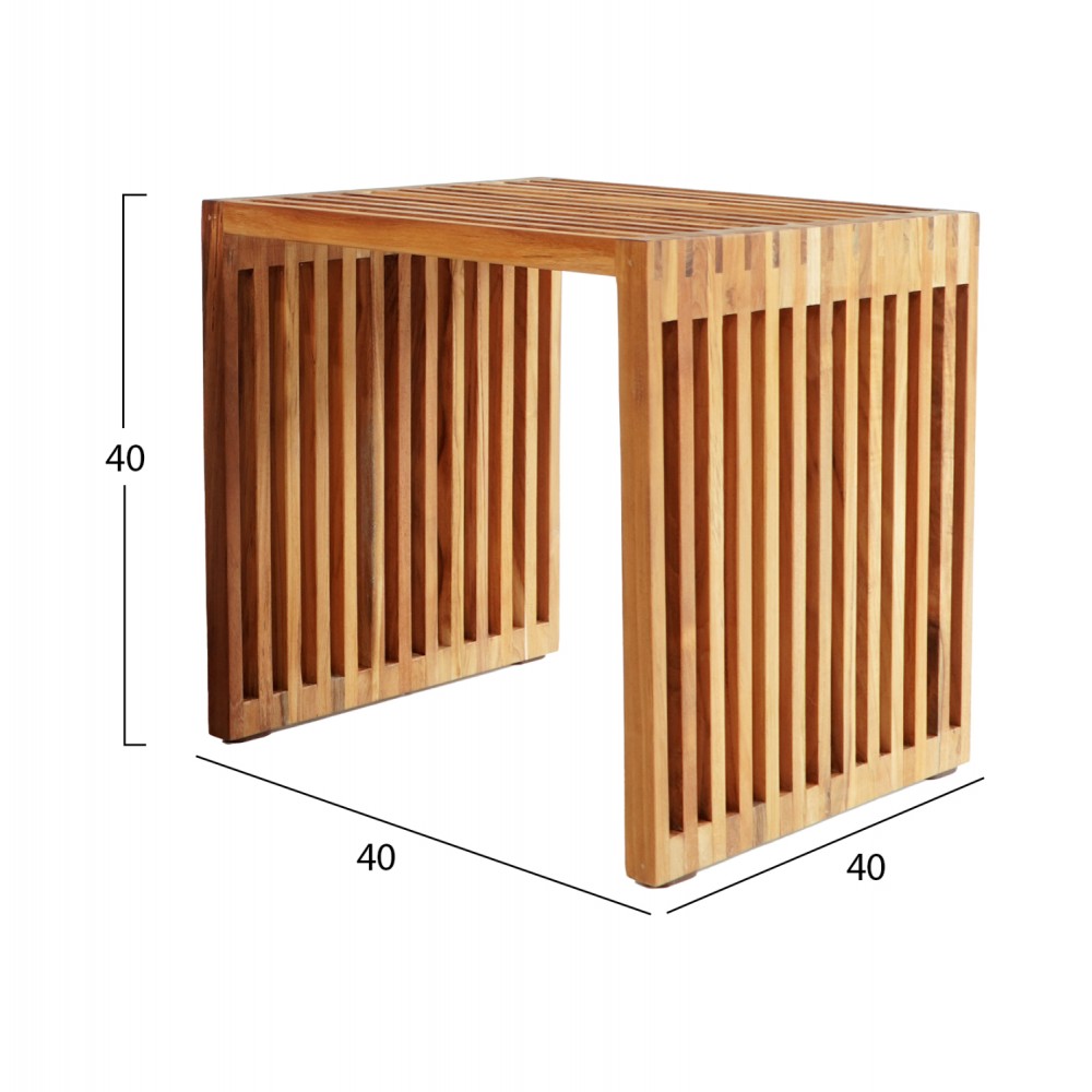 Τραπέζι βοηθητικό από ξύλο σε χρώμα φυσικό 40x40x40