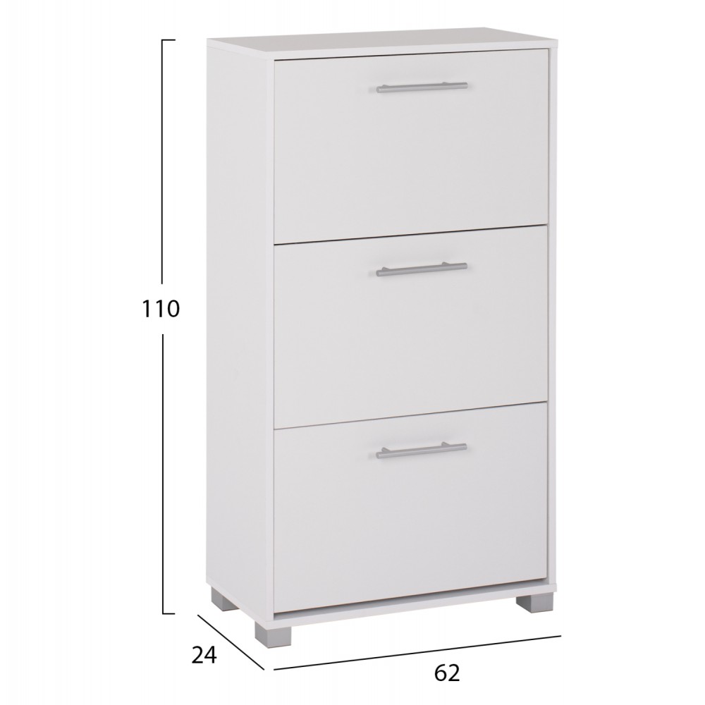 Παπουτσοθήκη "DAVINA" σε λευκό χρώμα 62x24x110