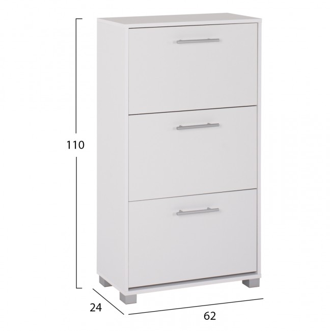 Παπουτσοθήκη "DAVINA" σε λευκό χρώμα 62x24x110