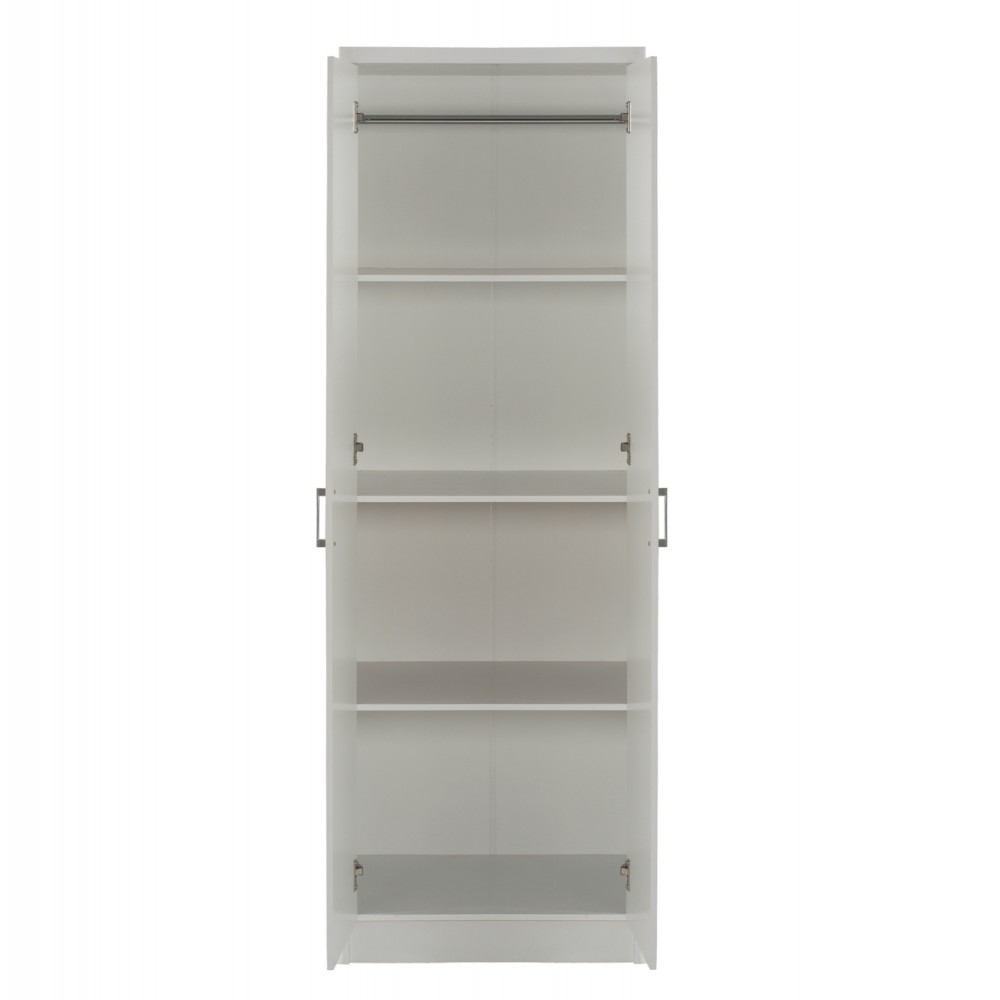 Ντουλάπα δίφυλλη "BAILEY"σε λευκό χρώμα 60x43x181